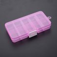 thumbnail image 2 of Boîte de Rangement Transparente 10 Compartiments pour Bijoux, Composants, Boîtes à Outils, Organisateur de Pièces, Conteneur, Accessoires, Outils, Rose, 2 of 7