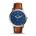 thumbnail image 1 of Fossil The Minimalist Slim 3 Hand Leather Mens Watch w/ Brown Strap & Blue Face, 1 of 4