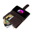 thumbnail image 4 of Case for iPhone SE 2022/8/7 Cover Zipper Pocket Wallet Case Magnetic Protective - Braun, 4 of 5