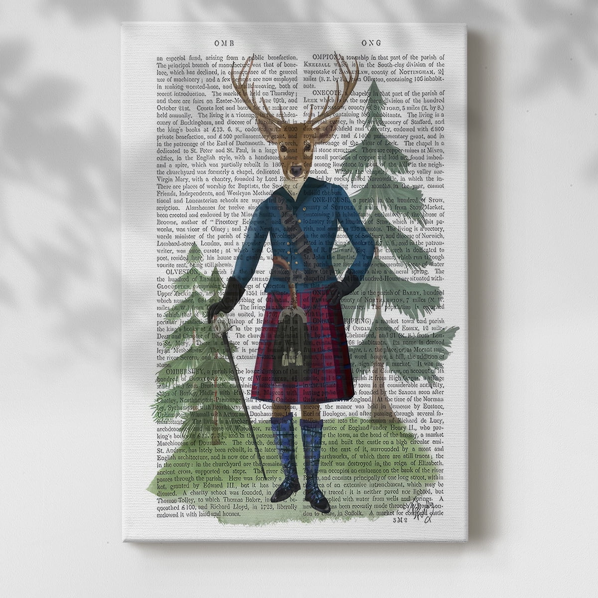 Scottish Deer Laird Tam OShunter, Full, Book Print- Gallery Wrapped Canvas