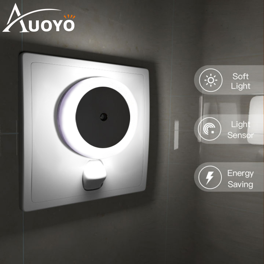 Led Night Light Bed Lights Bedroom Mini Wall Lights Auto On/Off Bedside