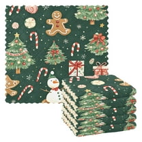 Yayeee 6 Pack Kitchen Dishcloths for Washing Dishes Soft Absorbent Microfiber Towels, Green Christmas Trees