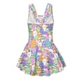 thumbnail image 5 of COEQINE Girls One Piece Swimsuit with Attached Liner, Scoop Neck V-Back Swim Dress for Swim Lessons, Polyester Spandex Bathing Suit for Girls 3-4 Year Olds, Cute Easter Bunny Egg, 5 of 8