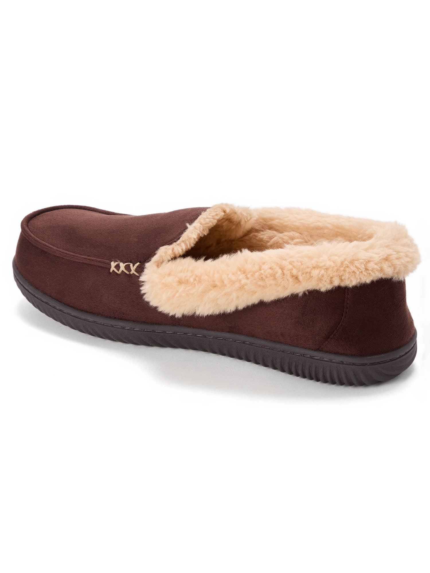 Dearfoams Cozy Comfort Men's Cuffed Moccasin Slippers