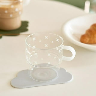 1pc Cartoon Rabbit Designed Glass Cup, For Milk, Juice, Dessert, Breakfast