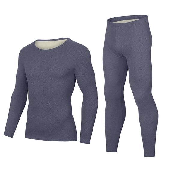 MOJOGO Men's Moisture Wicking Base Layer Crewneck Long Sleeve Undershirts Warm John Thermal Base Layer for Cold Weather Navy XL
