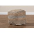 thumbnail image 5 of Baxton Studio Grange Moroccan Inspired Natural and Grey Handwoven Hemp Pouf Ottoman, 5 of 5