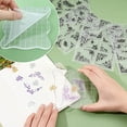 thumbnail image 3 of Sello de silicona transparente con forma de flor en forma de esquina de 4 hojas con 2 bloques de acrílico para álbumes de recortes, diarios, tarjetas para el Día de la Madre, 3 of 7