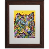 Trademark Fine Art "Wolf 2" Canvas Art by Dean Russo, White Matte, Wood Frame