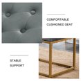 thumbnail image 7 of Velvet Ottoman Footstool, Square Upholstered Shoe Changing Stool with Metal Legs, Footrest, Makup Stool, Vanity Seat, Piano Bench for Clothes Shop,Living Room, Porch, Fitting Room Bedroom, Dark Grey, 7 of 7