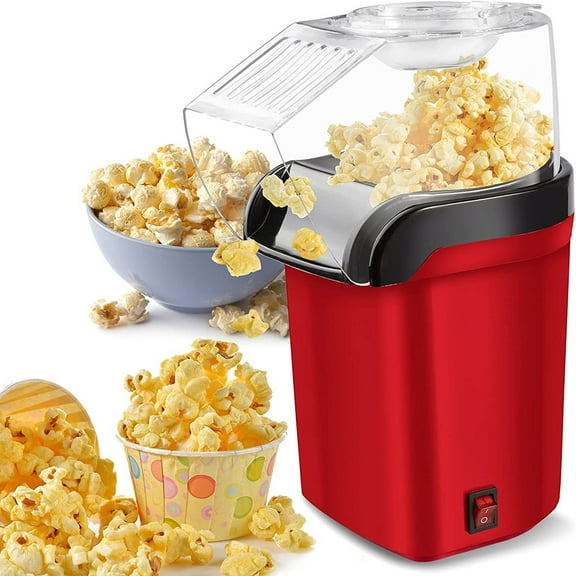 Hot Air Popcorn Machine, 1200W Electric Popcorn Machine, 3 Minutes Fast Popcorn Machine with Top Lid for Home, Party