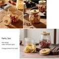 thumbnail image 5 of Glass Coffee Nuts Canister Airtight Storage Jar Petal Decorative Container with Bamboo Lid Metal Handle Easy to Grasp 700ml, 5 of 6