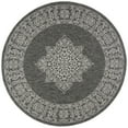thumbnail image 6 of SAFAVIEH Courtyard Delbet Distressed Medallion Indoor/Outdoor Area Rug, 6'7" x 6'7" Round, Black/Ivory, 6 of 11