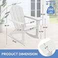 thumbnail image 3 of SERWALL Rocking Adirondack Chair, HDPE Outdoor Rocking Chair, All Weather Porch Rocking Chair for Patio, White, 3 of 8