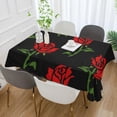 thumbnail image 5 of GZHJMY Rose Flower Tablecloth, Rectangle Waterproof Washable Polyester Table Cover for Picnic Dinner Holiday Party Decor, 60 x 108 Inch, 5 of 7