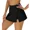 black, variant on Attraco Women Swim Skirts High Waist Bathing Suit Bottoms Tummy Control Split Swimsuit Skirt Built in Swim Shorts