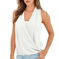 thumbnail image 2 of V Neck Sleeveless Versatile Chiffon Patchwork Back Top, 2 of 5
