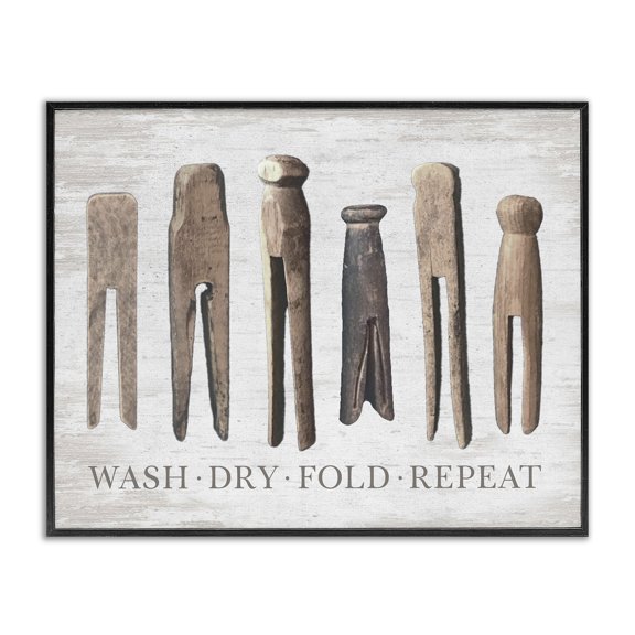 Stupell Industries Rustic Lodge Rustic Laundry Phrase Black Framed Giclee Art, 30 x 24, by Lettered and Lined