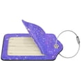 thumbnail image 2 of Fuzoiu Purple Glitter Print Premium Leather Luggage Tag,Travel Accessory,Luggage Tag for Suitcase Baggage Handbag Travel Bag,Name Card & Privacy Cover-2 PCS, 2 of 5