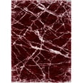 thumbnail image 2 of HR Ultra-Soft Cobalt Red, Burgundy and White Shaggy Rug with Elegant Marble Pattern  Luxurious High Pile Area Rug for Contemporary Home Dcor, 2 of 6