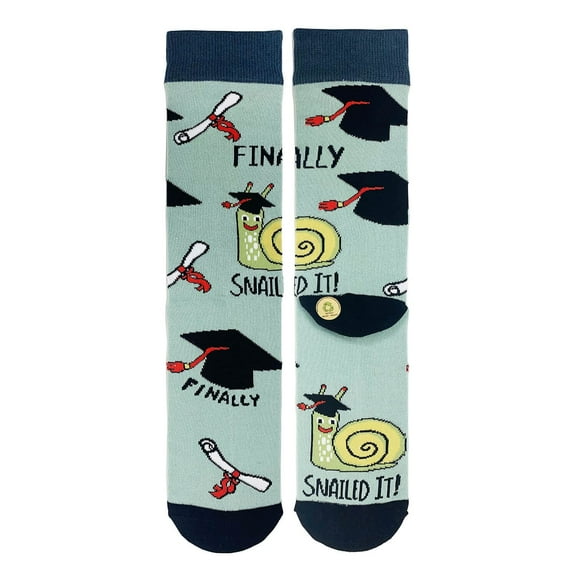 Men’s Novelty Graduation Crew Socks, Crazy Funny Saying Cotton Dress Socks Gift - Snailed It