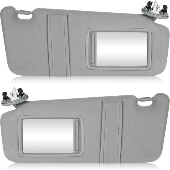 Left & Right Sun Visor with Light for Toyota Camry 2007-2011 with Sunroof, Driver & Passenger Side Gray Sunvisor Replace 74320-06800-B0 74310-06800-B0