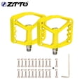 thumbnail image 2 of Eigraketly ZTTO MG5 1 par de pedales de bicicleta con eje de acero, picos de eje de acero, pedales de bicicleta de superficie ancha de color Ciclismo Amarillo, 2 of 6