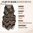thumbnail image 2 of CREAMILY Brown Clip in Hair Extensions 23 Inch 4pcs Long Wavy Hair Extensions Double Weft Synthetic Hairpieces for Women, 2 of 7