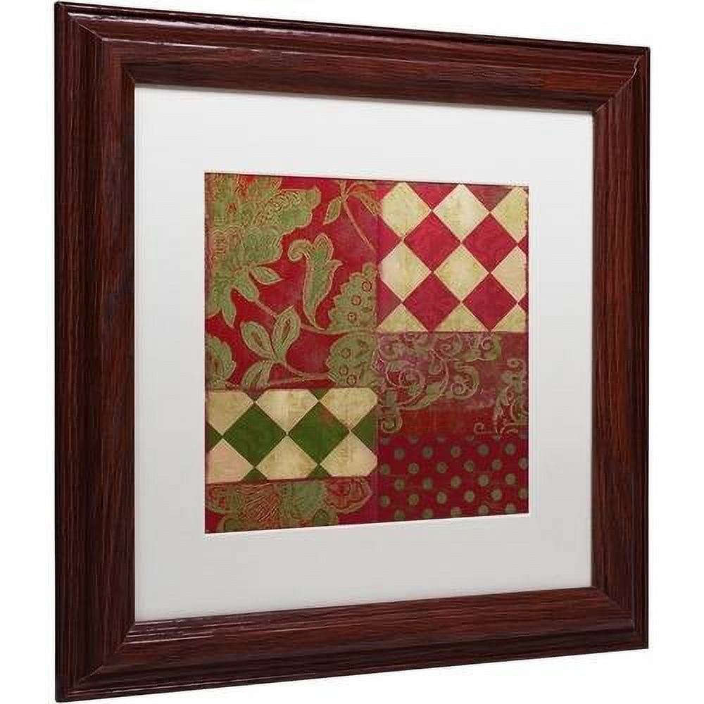 Trademark Fine Art "Merry Christmas Patchwork II" Canvas Art by Color Bakery White Matte, Wood Frame