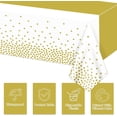 thumbnail image 3 of 4 Pack White and Gold Tablecloths - 86.6"x51.2" Rectangular Gold Table Cover for Weddings Birthdays First Communion Baby Showers Graduation, 3 of 7