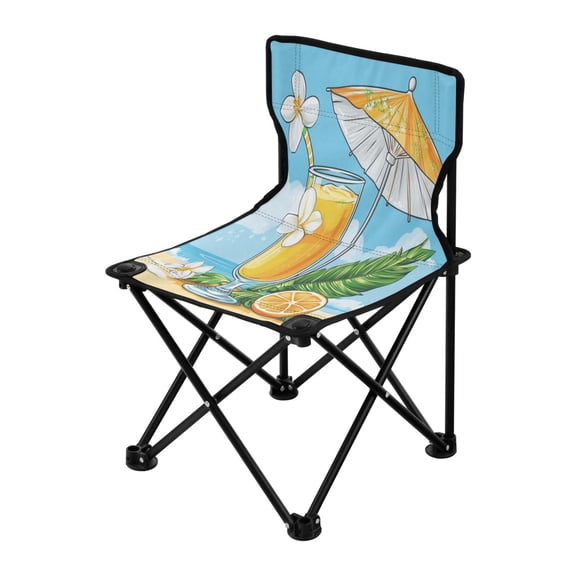 Outdoor Folding Chair 14.46x14.46x22.83 Inches, Camping Folding Chair Easy to Carry Ideal for Outdoor Picnics Camping Park Fishing Orange Juice