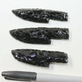 thumbnail image 3 of 3 Small Obsidian Ornamental Knife Blades  #0323  Mountain Man Knife, 3 of 4