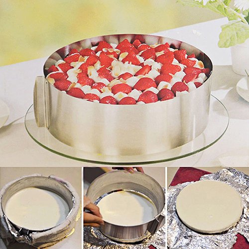 Lubelski 6-12 Inches Adjustable Stainless Steel Round Mousse Ring Bake Tool Cake Size Mold