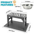 thumbnail image 3 of ZALALOVA Elevated Dog Bowls with Mat, Raised Dog Food Bowl Stand with 2 Stainless Steel Bowls, 5 Height Adjustable(3.15", 8.9", 10",11.2", 12.4") for Medium and Large Dogs（Gray）, 3 of 7