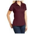 thumbnail image 4 of Yellow Rooster Women’s Micropique Sport-Wick Polo T-Shirts Maroon L, 4 of 6