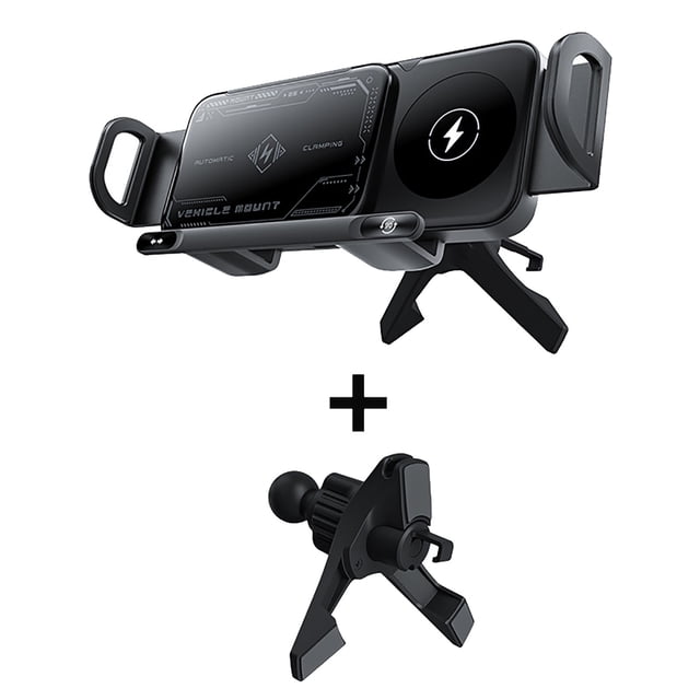 High Intelligent Auto Rotating 2 in 1 Wireless Charging Dock and Smart Car Mount Holder for Mobile Phone Tablet Foldable Device