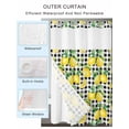 thumbnail image 2 of No Hook Cloth Fabric Shower Curtain with Snap in Liner, Lemon Yellow Waterproof Shower Curtains Set with See Through Top Window, Watercolor Fruit Black White Buffalo Plaid Bath Curtains 72"x72", 2 of 6