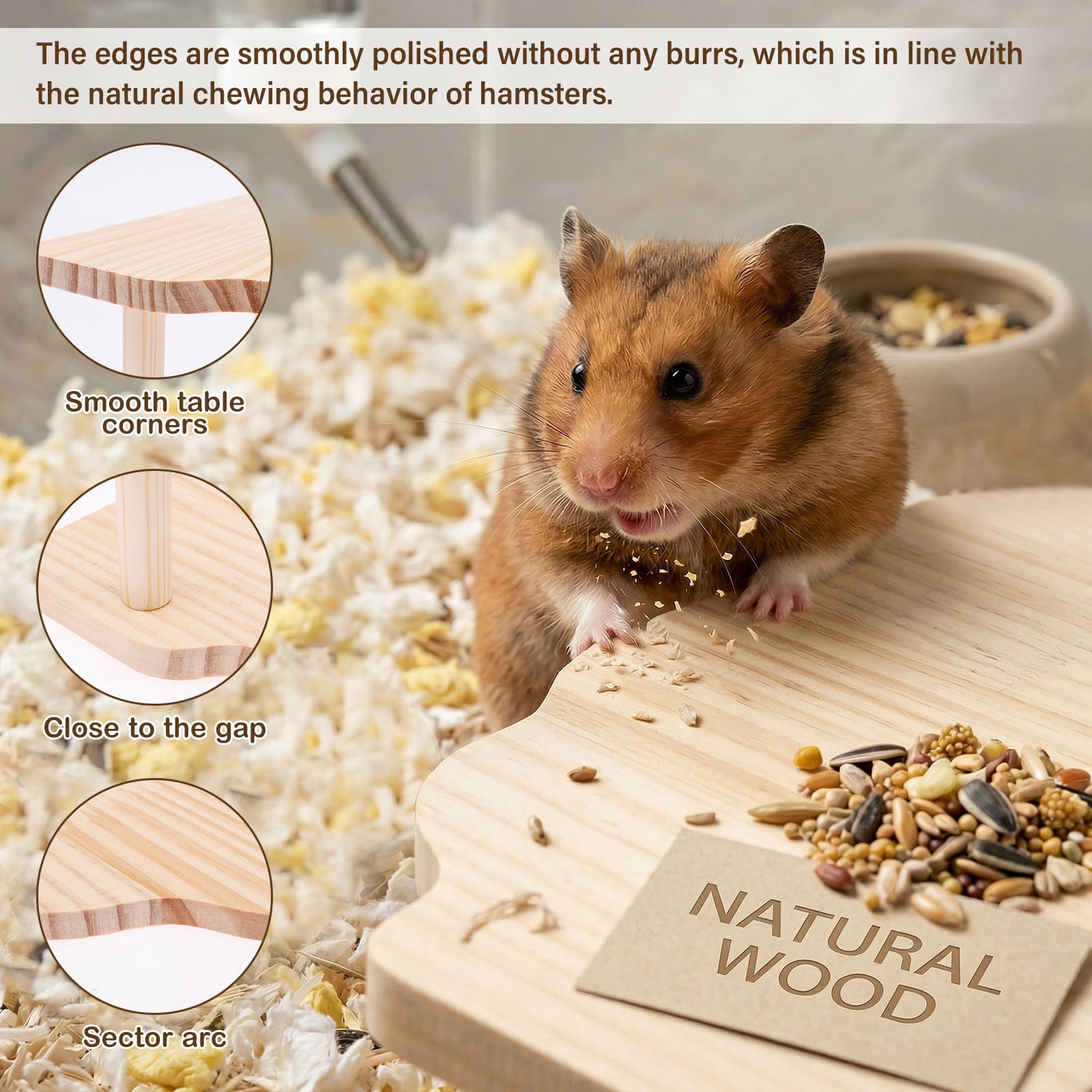 4 Pcs Hamster Platform Hideout Wood Ladder Playhouse Hamster Game Climbing Toy with Platform Cage Accessories for Small Pet