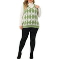 thumbnail image 2 of GRACE & GRANDEUR Women's Plus Size V Neck Sleeveless Pullover Knit Sweater Vest 2X Light Green, 2 of 6