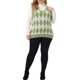 thumbnail image 2 of GRACE & GRANDEUR Suéter sin mangas de punto con cuello en V para mujeres de talla grande 2X Verde claro, 2 of 6