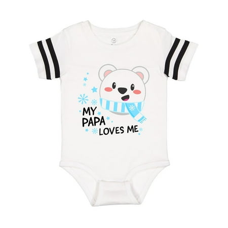 

Inktastic My Papa Loves me- polar bear Gift Baby Boy or Baby Girl Bodysuit