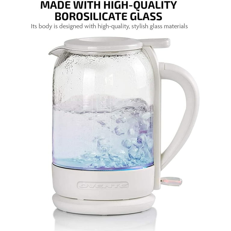 Ovente Electric Glass Hot Water Kettle 1.5 Liter with ProntoFill Technology  The Easy Fill Solution (KG516 Series)