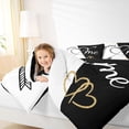 thumbnail image 4 of Feelyou You and Me Full Size Comforter Sets for Couple, Romantic Love Heart Bedding Comforter Set, Happy Valentine's Day Reversible Bedding Sets, Breathable Home Decor, 3-Piece, 4 of 8