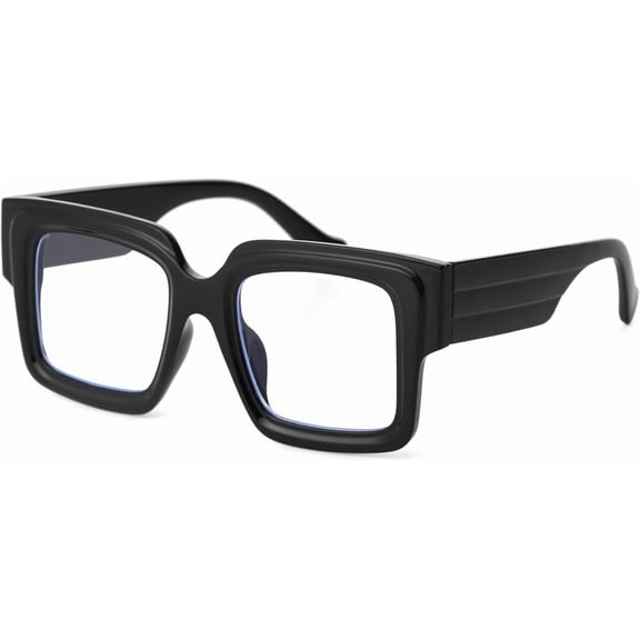 Square Blue Light Glasses for Women Men Chunky Big Frame Computer Eye Glasses Non-Prescription Eyewear