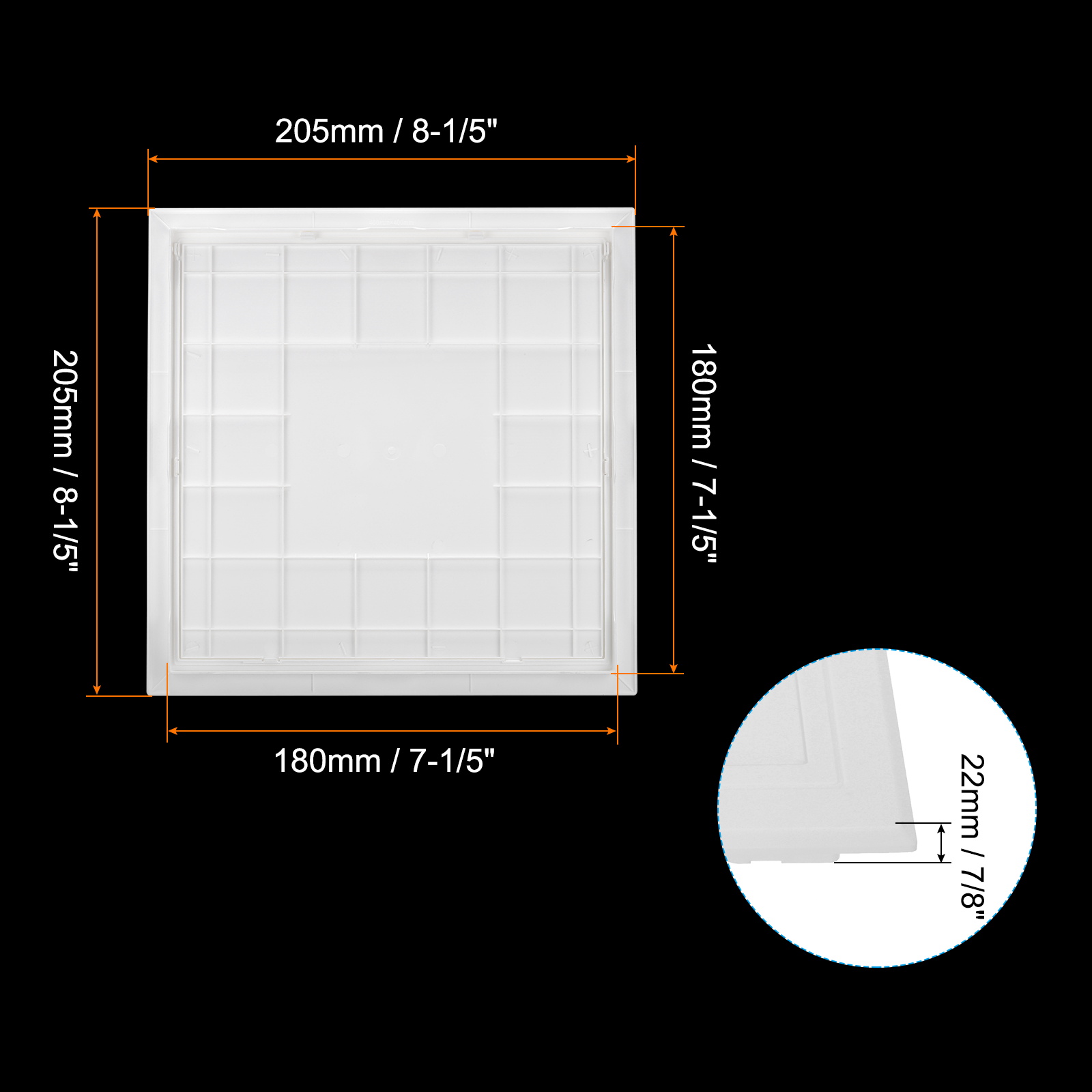 Flush Mount Access Panel – Invisible Wall Panel, 80x90cm (32x36in), White, For Pipes, Valves, Electrical & Heater Access