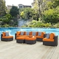 thumbnail image 5 of Lounge Sectional Sofa Table Set, Orange, Rattan, Wicker, Outdoor Patio Balcony Cafe Bistro Garden Hospitality Restaurant, Modern Contemporary HB33006, 5 of 5