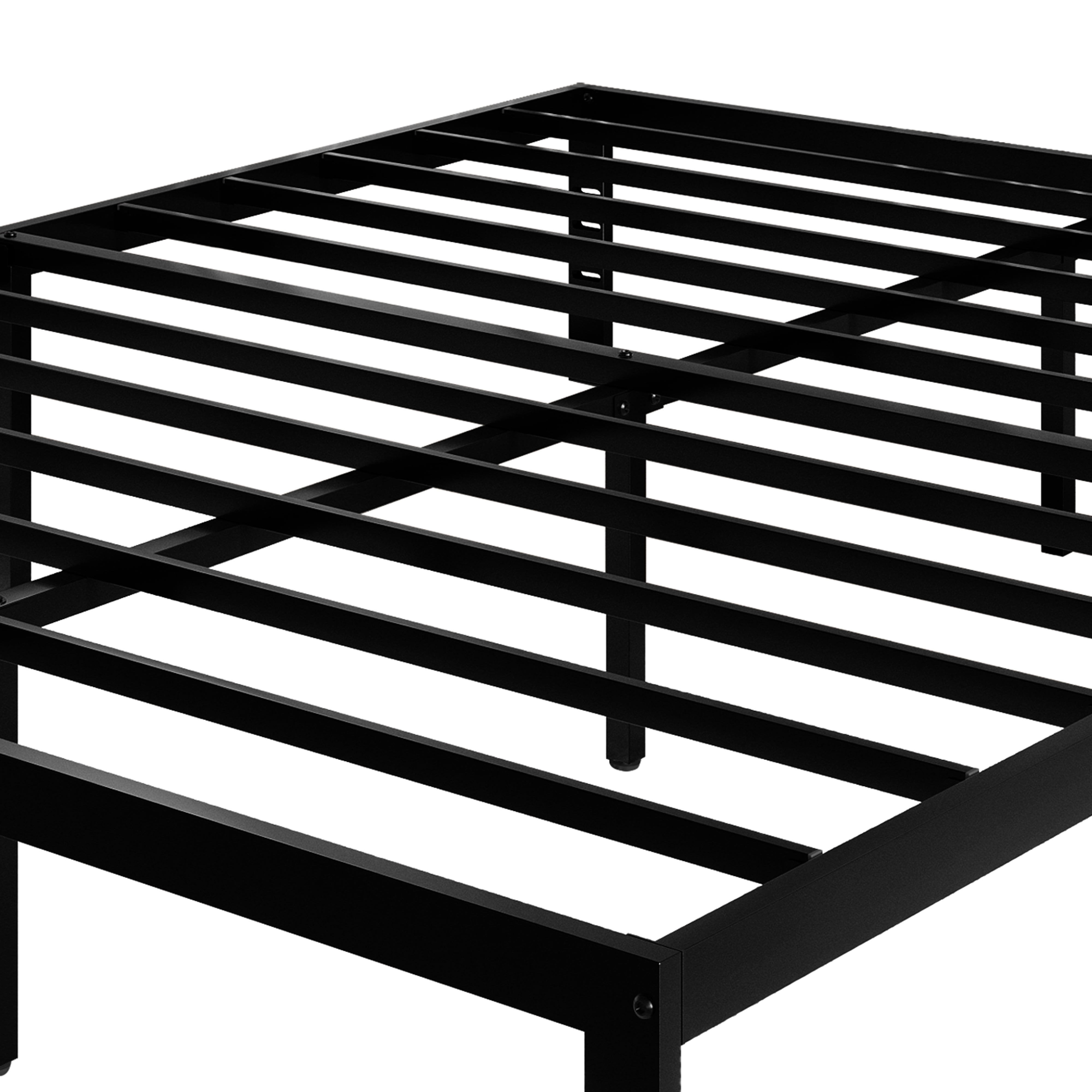 Castle Place Minimalist Metal Platform Bed Queen, Black