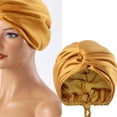 thumbnail image 4 of Women's Satin Night Hair Cap Simple Double Layer Adjcomtables Silk Satins Hair Bonnets Multicolor Sleep Hair Cap Shower Caps, 4 of 6