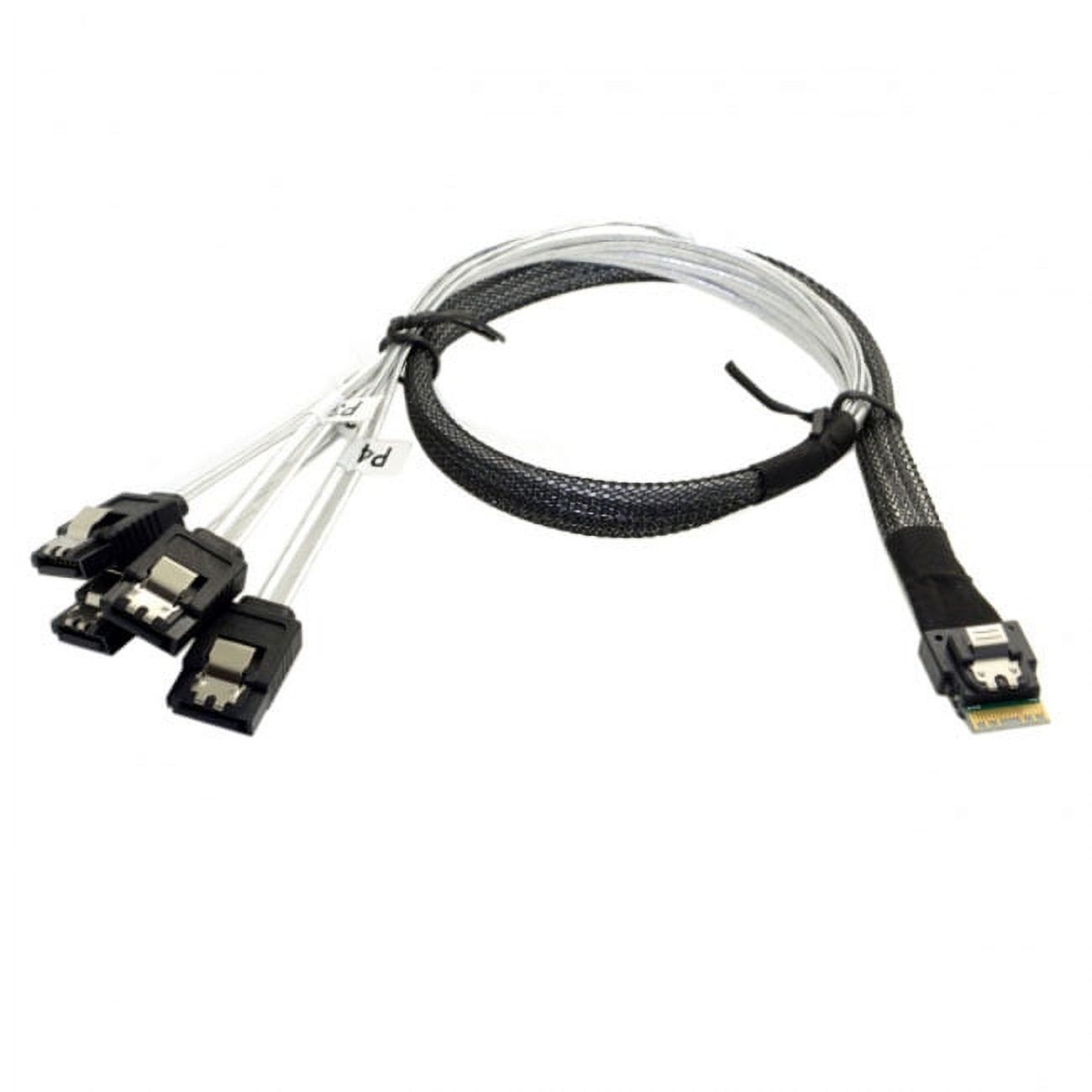 Chenyang CY Slim Line SAS 4.0 SFF-8654 4i 38pin Host to 4 SATA 7pin Target Hard Disk Fanout Raid Cable 50cm Cable