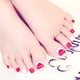 thumbnail image 1 of 24 Uds decoración de uñas patrón en forma de corazón rojo uñas artificiales falsas puntas de uñas de los pies, 1 of 5